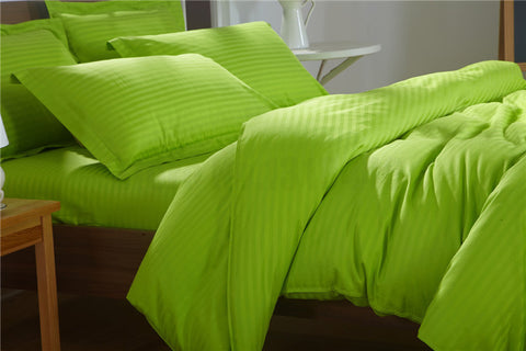 Lime Green Self-Stripe Fitted Sheet