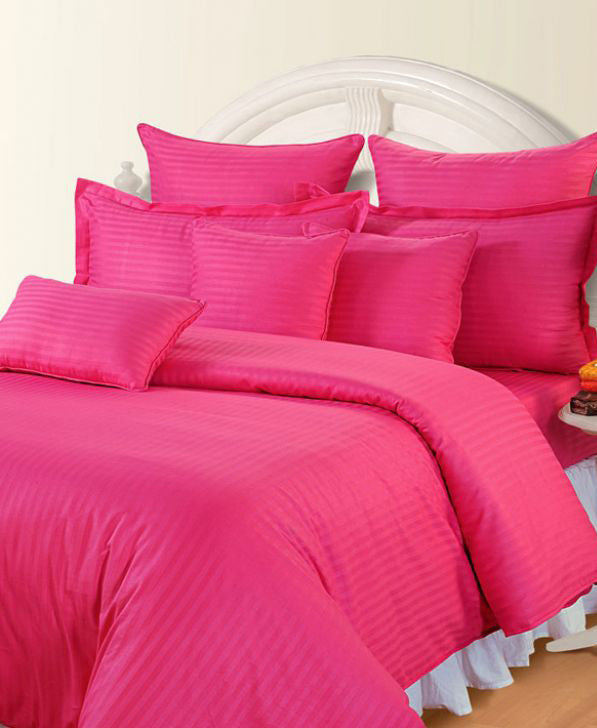 Neon Pink Self-Stripe Fitted Sheet