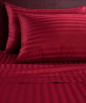 Vamp Red Self-Stripe Fitted Sheet