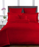 Cherry Red Self-Stripe Fitted Sheet