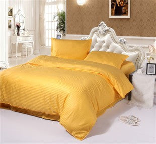 Yellow Self-Stripe Fitted Sheet