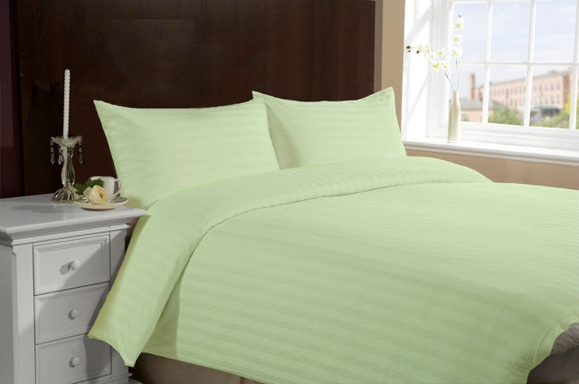 Apple Green Self-Stripe Fitted Sheet
