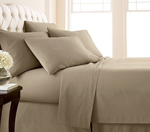 Beige Solid Fitted Sheet