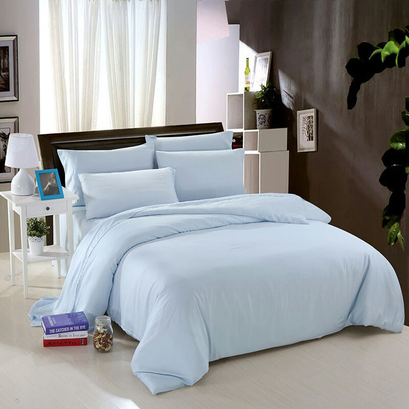 Sky Blue Solid Fitted Sheet